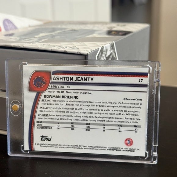 2024 Bowman University Chrome - Ashton Jeanty #17 (RC) - Picture 2 of 2